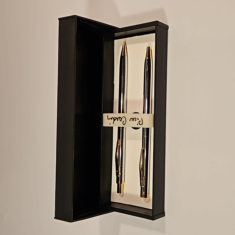 Pierre Cardin Chrome & Gold Tone Pen Pencil Set